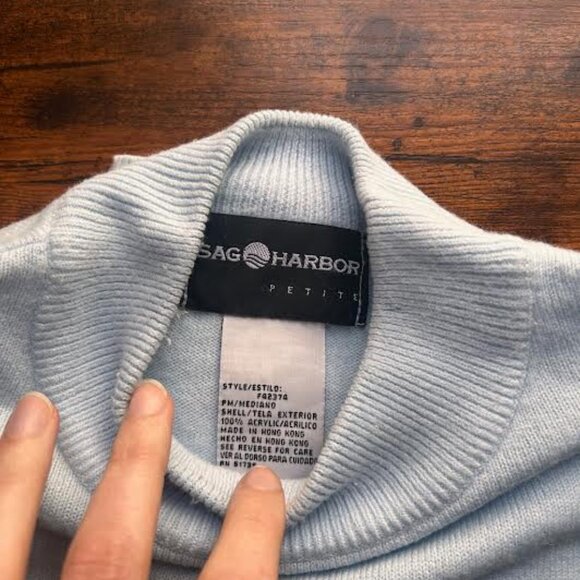 Sag Harbor Baby Blue Mock Neck Sweater - Picture 2 of 4